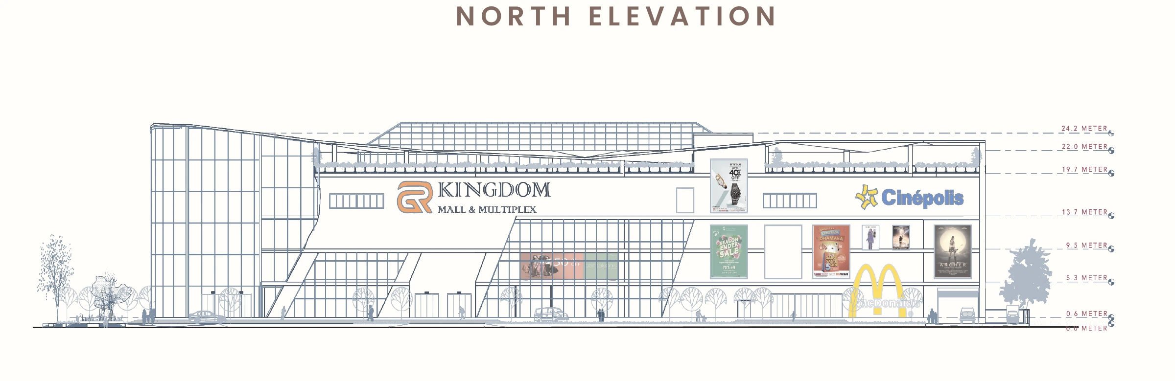 Original north elevation of Kingdom Mall showing its street frontage.